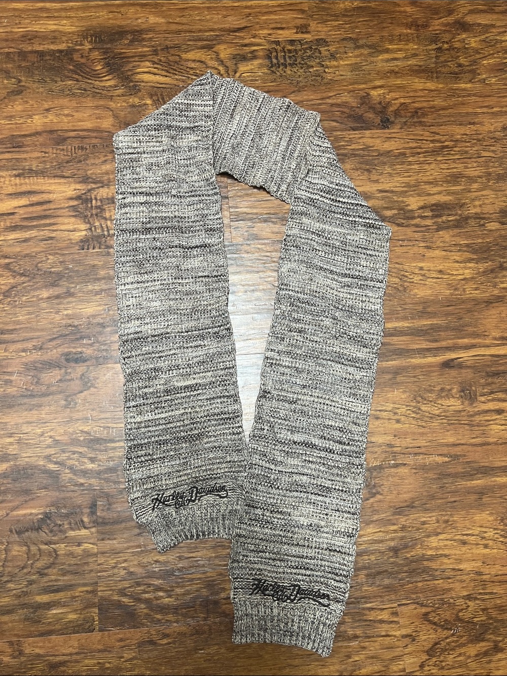 Harley Davidson Brown & Tan Ladies Knit Scarf